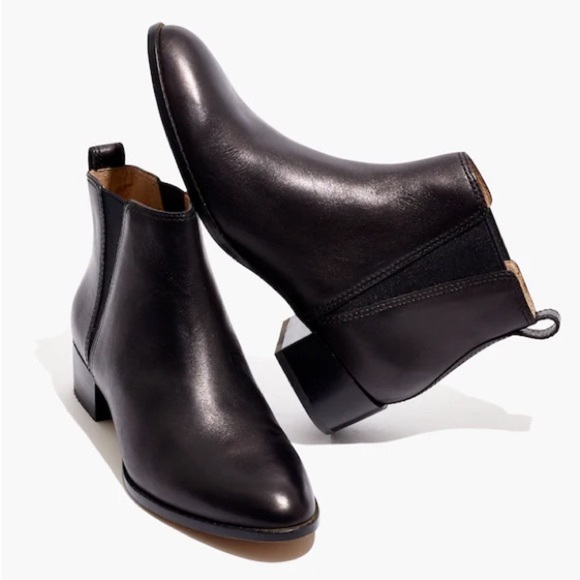 Madewell Shoes - Madewell The Carina Boot In True Black Leather Chelsea Bootie size: 8